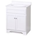 COLUMBIA 24 INCH WHITE BATH VANITY WITH CULTURED MARBLE VANITY TOP