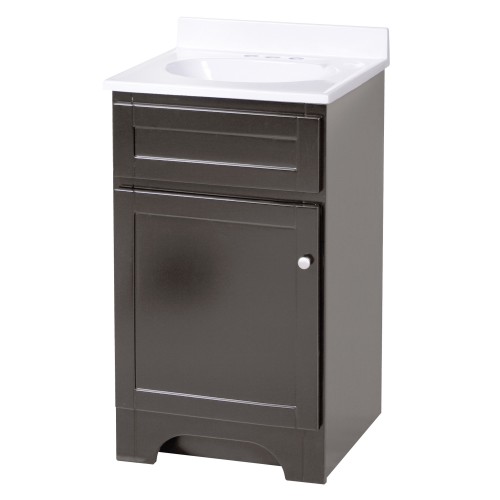 COLUMBIA 18 INCH ESPRESSO BATH VANITY WITH CULTURED MARBLE VANITY TOP