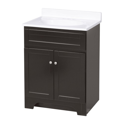 COLUMBIA 24 INCH ESPRESSO BATH VANITY WITH CULTURED MARBLE VANITY TOP