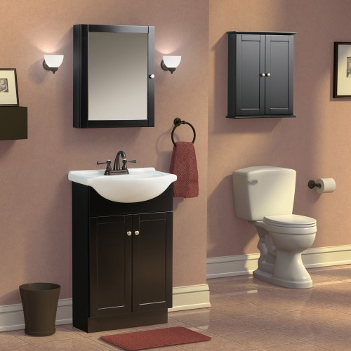 COLUMBIA 22 INCH ESPRESSO EURO BATH VANITY WITH VITREOUS CHINA VANITY TOP