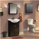 COLUMBIA 22 INCH ESPRESSO EURO BATH VANITY WITH VITREOUS CHINA VANITY TOP