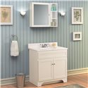 COLUMBIA 30 INCH WHITE BATH VANITY WITH CULTURED MARBLE VANITY TOP