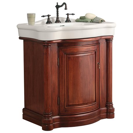 WINGATE RICH CHERRY BATHROOM VANITY WITH VITREOUS CHINA TOP