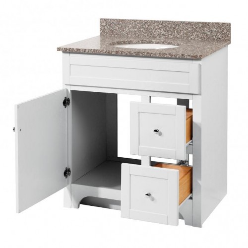 WORTHINGTON 30 INCH WHITE BATHROOM VANITY