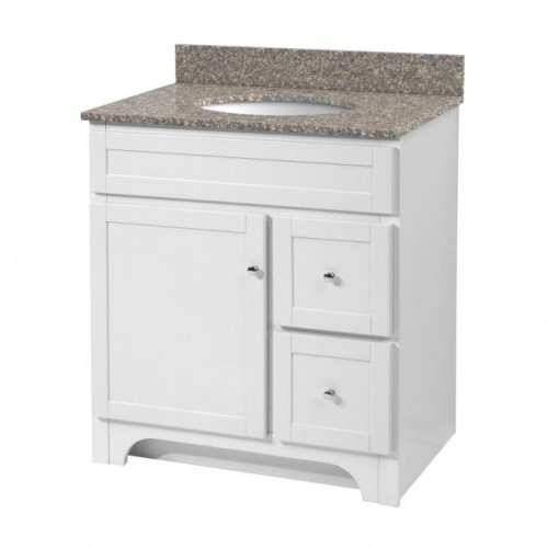 WORTHINGTON 30 INCH WHITE BATHROOM VANITY