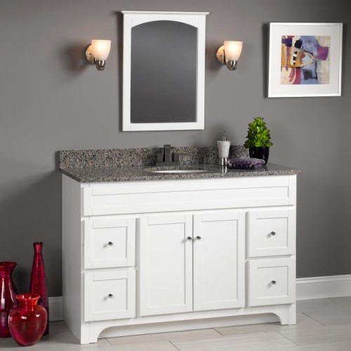 WORTHINGTON 48 INCH WHITE BATHROOM VANITY