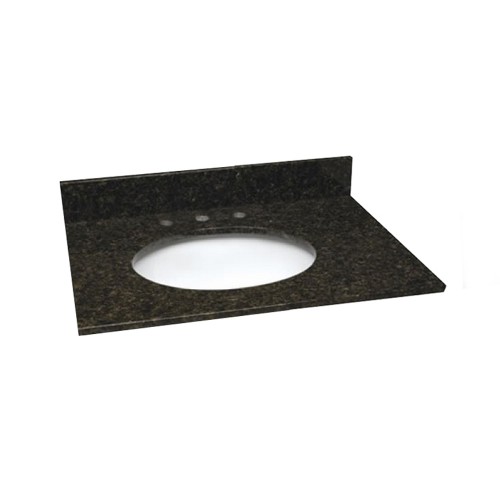 31 INCH UBATUBA GRANITE VANITY TOP WITH PRE-ATTACHED VITREOUS CHINA SINK