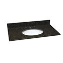 37 INCH UBATUBA GRANITE VANITY TOP WITH PRE-ATTACHED VITREOUS CHINA SINK