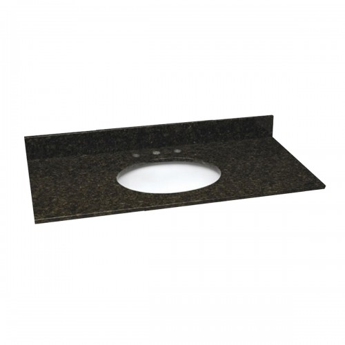 49 INCH UBATUBA GRANITE VANITY TOP WITH PRE-ATTACHED VITREOUS CHINA SINK