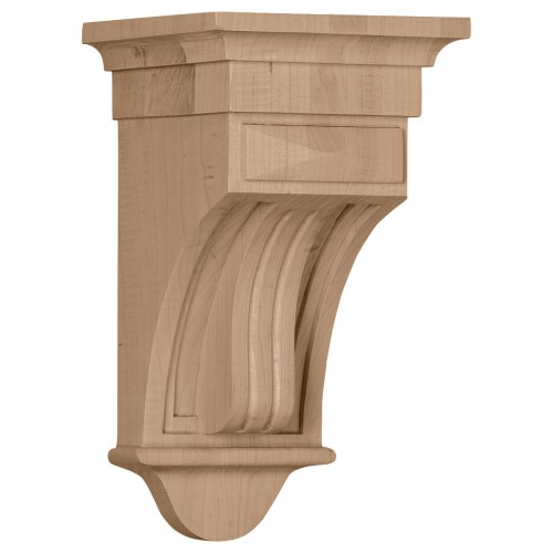 Transitional Scrolled Corbel # COR25-1 2"Wide x 5" Deep x 10" Tall Solid Wood 