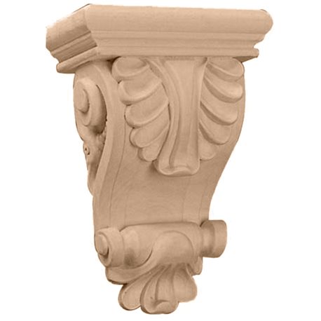 6"W x 3 1/4"D x 8 1/4"H Thin Acanthus Leaf Corbel