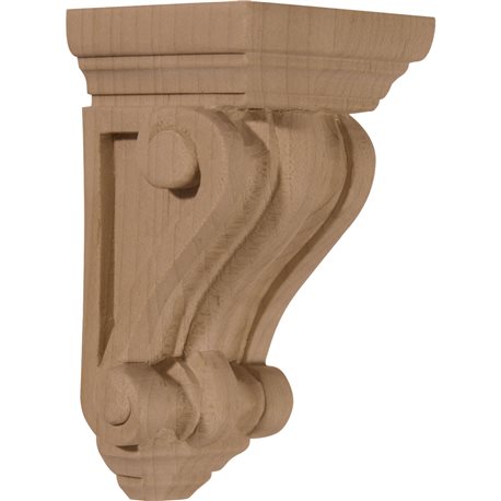 2 1/4"W x 2 1/4"D x 4 1/4"H Devon Traditional Wood Corbel