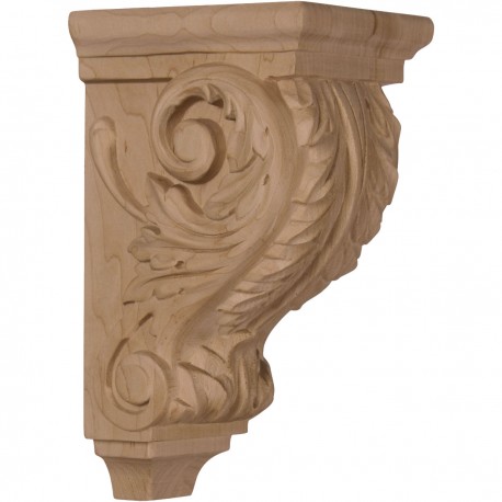 3 1/2"W x 4"D x 7"H Small Acanthus Wood Corbel