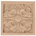 3"W x 3"H x 5/8"D Small Leaf Rosette