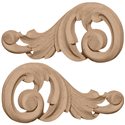 11 1/4"W x 5 1/8"H x 1"D (Each Side) Large Swaying Scrolls (Pair)