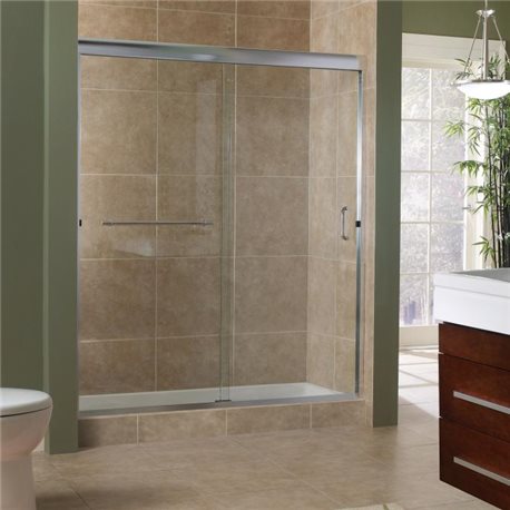 MRSS6072-CL-SV 3/8" Frameless Sliding Shower Door