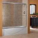 60"H Cove 1/4" Frameless Sliding Tub Door Custom- Autumn Glass Maximum Opening 72"W.