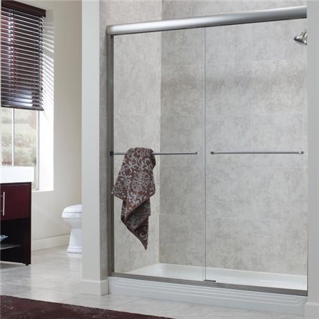 72"H Cove 1/4" Frameless Sliding Shower Door- Clear Glass Fits Opening 40" to 44".