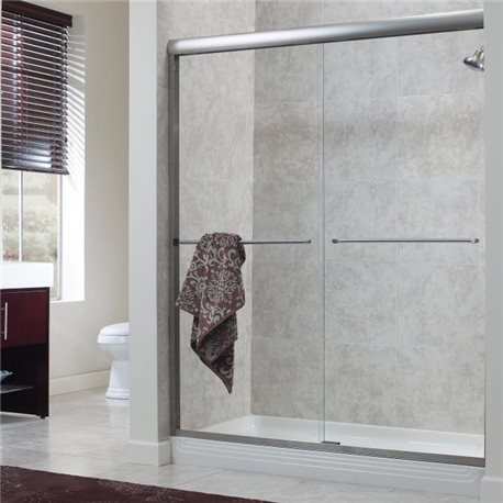 65"H Cove 1/4" Frameless Sliding Shower Door- Clear Glass Fits Opening 42" to 46".