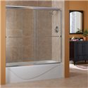 60"H Cove 1/4" Frameless Sliding Tub Door- Steam Mist Glass Fits Opening 56" to 60".