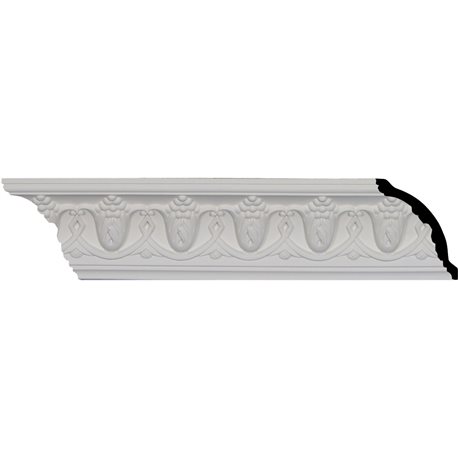 3 1/8"H x 3 1/8"P x 4 3/8"F x 95 7/8"L, (2 3/4" Repeat), Grape Crown Moulding