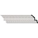 5"H x 3 7/8"P x 6 3/8"F x 96 1/4"L, (2" Repeat), Dentil and Leaf Crown Moulding