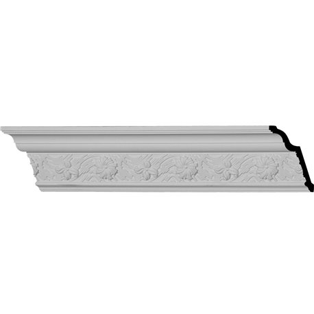 5 1/8"H x 3 3/8"P x 6 1/4"F x 95 5/8"L, (6 1/4" Repeat), Flowing Wind Crown Moulding