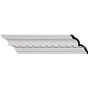 4 3/4"H x 4 1/8"P x 6 3/8"F x 95 7/8"L, (1 5/8" Repeat), Dentil Crown Moulding