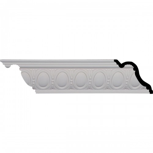 5 1/8"H x 6"P x 7 7/8"F x 96 1/8"L, (3 3/8" Repeat), Egg and Dart Crown Moulding