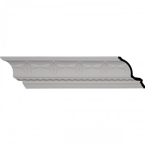 6 1/4"H x 7"P x 9 3/8"F x 96 1/8"L, (6 1/2" Repeat), Egg and Dart Crown Moulding