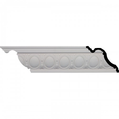 6 3/4"H x 7 3/4"P x 10 1/4"F x 95 7/8"L, (4 3/8" Repeat), Egg and Dart Crown Moulding