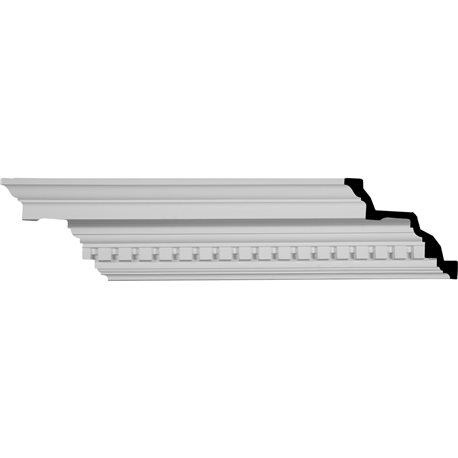 6 3/8"H x 7 3/4"P x 9 7/8"F x 96 1/8"L Dentil Crown Moulding