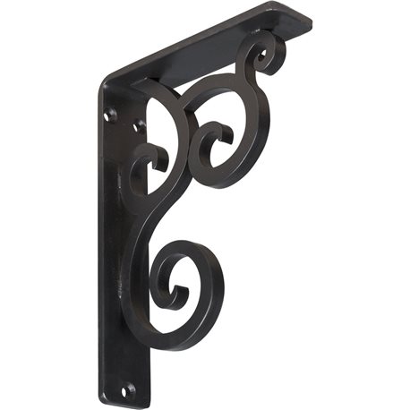 1 1/2"W  x 5 1/2"D x 8"H Medway Single, Wrought Iron Bracket, (Single center brace)