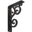 1 1/2"W  x 5 1/2"D x 8"H Medway Single, Wrought Iron Bracket, (Single center brace)