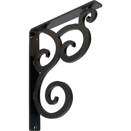 1 1/2"W  x 10"D x 12"H Medway Single, Wrought Iron Bracket, (Single center brace)