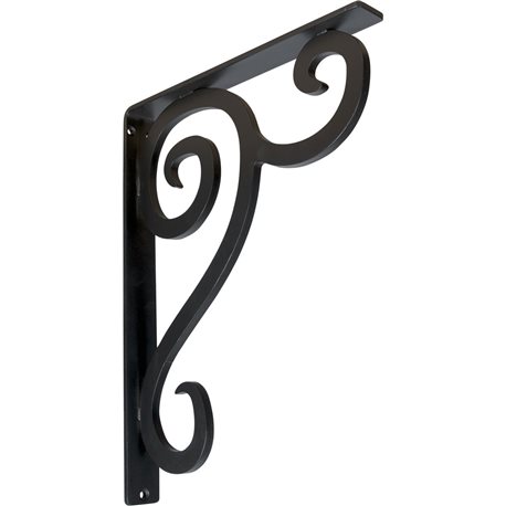 1 1/2"W  x 12"D x 15"H Devon Single, Wrought Iron Bracket, (Single center brace)