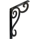 1 1/2"W  x 12"D x 15"H Devon Single, Wrought Iron Bracket, (Single center brace)