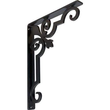 1 1/2"W  x 12"D x 15"H Emery Single, Wrought Iron Bracket, (Single center brace)