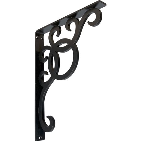 1 1/2"W  x 12"D x 15"H York Single, Wrought Iron Bracket, (Single center brace)