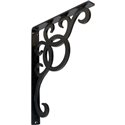 1 1/2"W  x 12"D x 15"H York Single, Wrought Iron Bracket, (Single center brace)