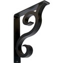 2"W  x 10"D x 12"H Bedford Triple, Wrought Iron Bracket, (Triple center brace)