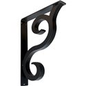 2"W  x 12"D x 15"H Bedford Triple, Wrought Iron Bracket, (Triple center brace)