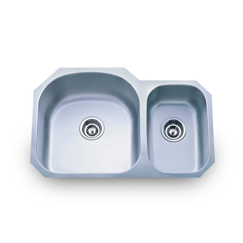 807L Stainless Steel Kitchen Sink with Two Unequal Bowls.