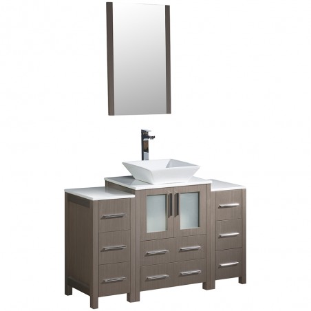 Fresca Torino 48" Gray Oak Modern Bathroom Vanity w/ Vessel Sink