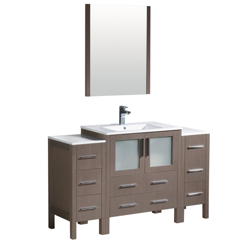 Fresca Torino 54" Gray Oak Modern Bathroom Vanity w/ Integrated Sink