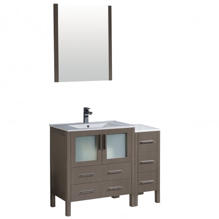 Fresca Torino 42" Gray Oak Modern Bathroom Vanity w/ Integrated Sink