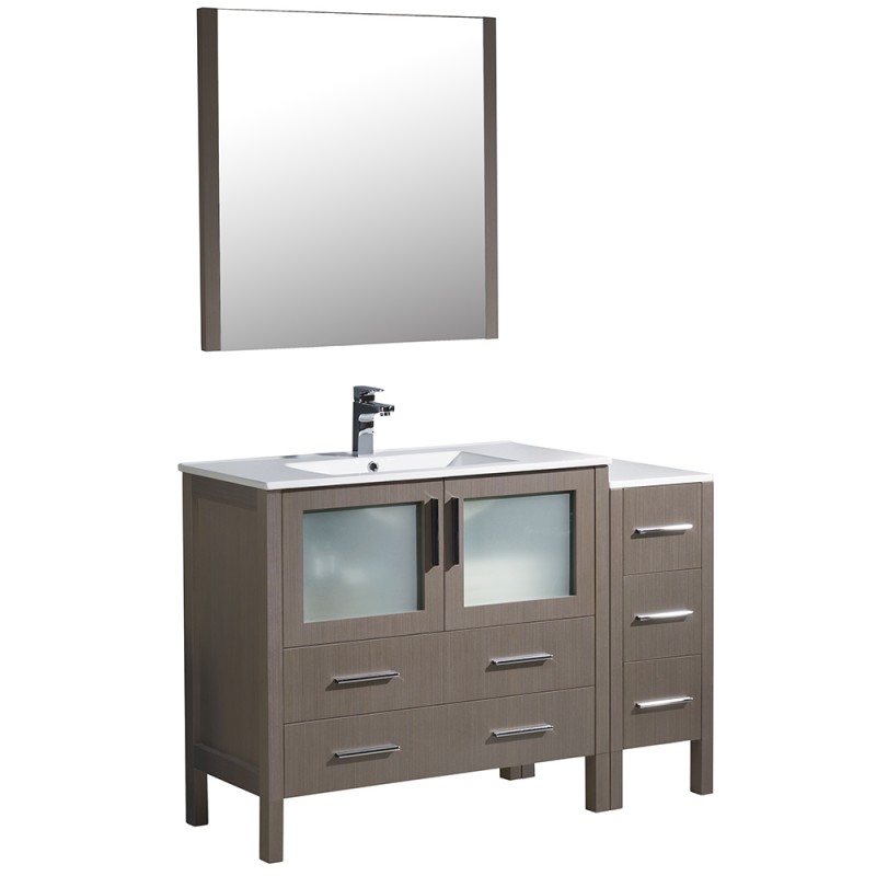 Fresca Torino 48" Gray Oak Modern Bathroom Vanity w/ Integrated Sink