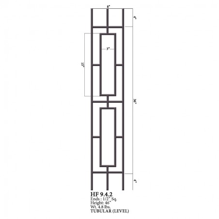 Double Rectangular Level Iron Panel Stain Black