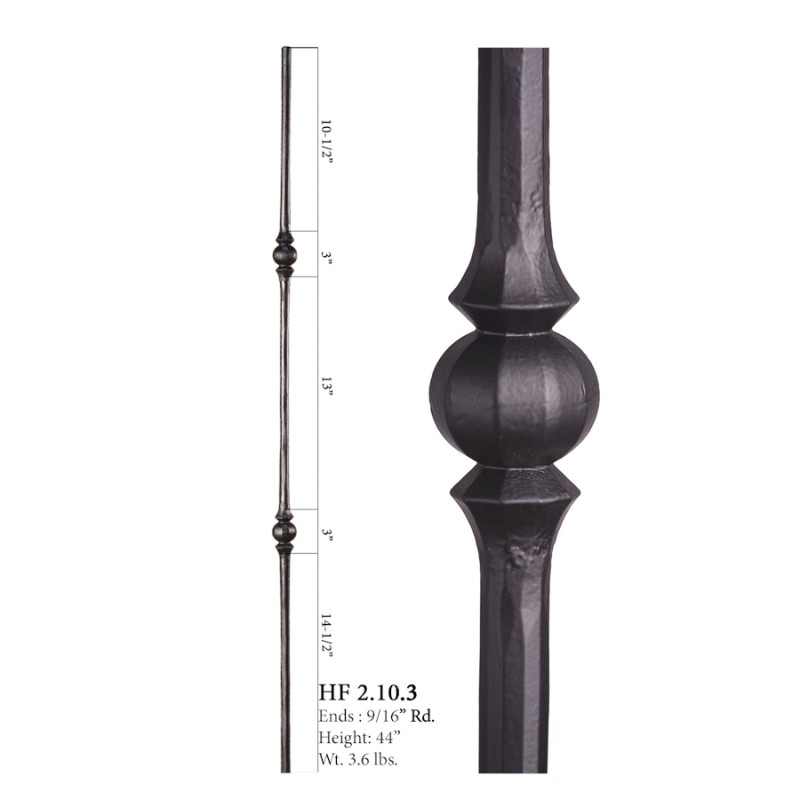 Double Sphere Round Forged Baluster Raw