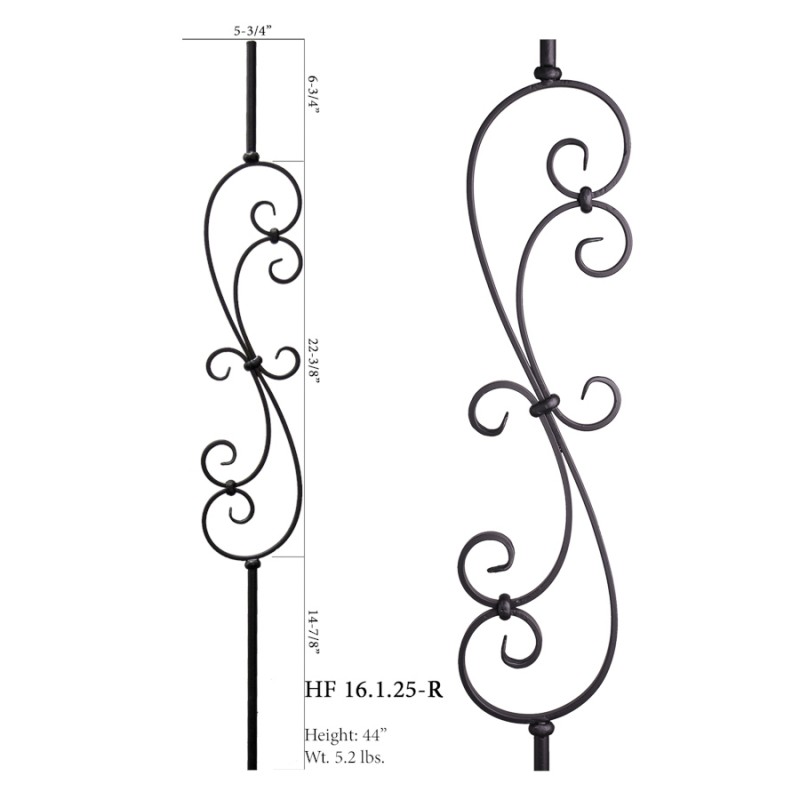 Large Round Spiral Scroll Baluster Raw